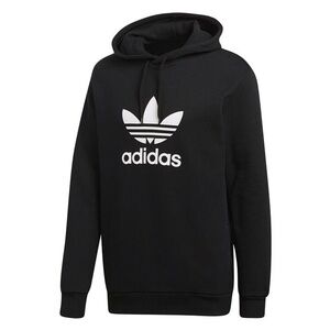 Adidas Men’s Trefoil Black Hoodie with White Logo
